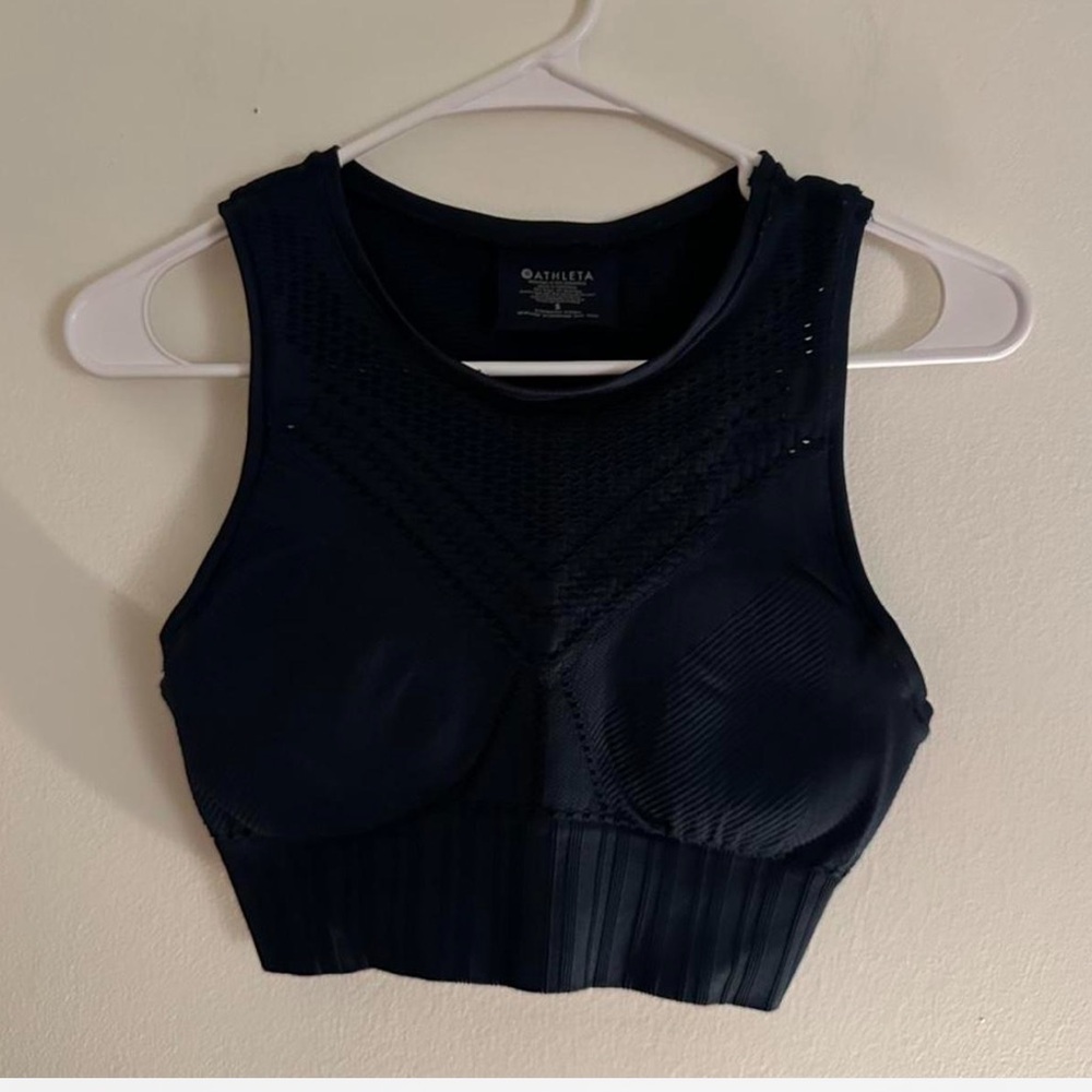 Athleta Black Textured Sleeveless Top